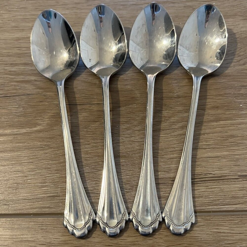 Community Oneida Marquette TEASPOONS  Set Of 4 Stainless Steel 18/8